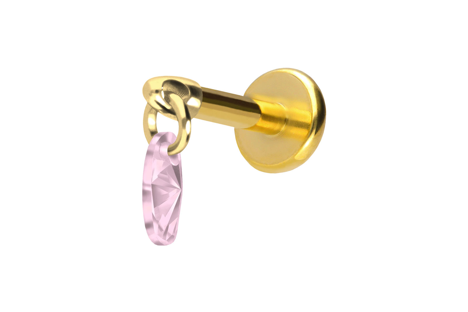 Titan Labret Piercing mit Push Fit KRISTALLOVAL